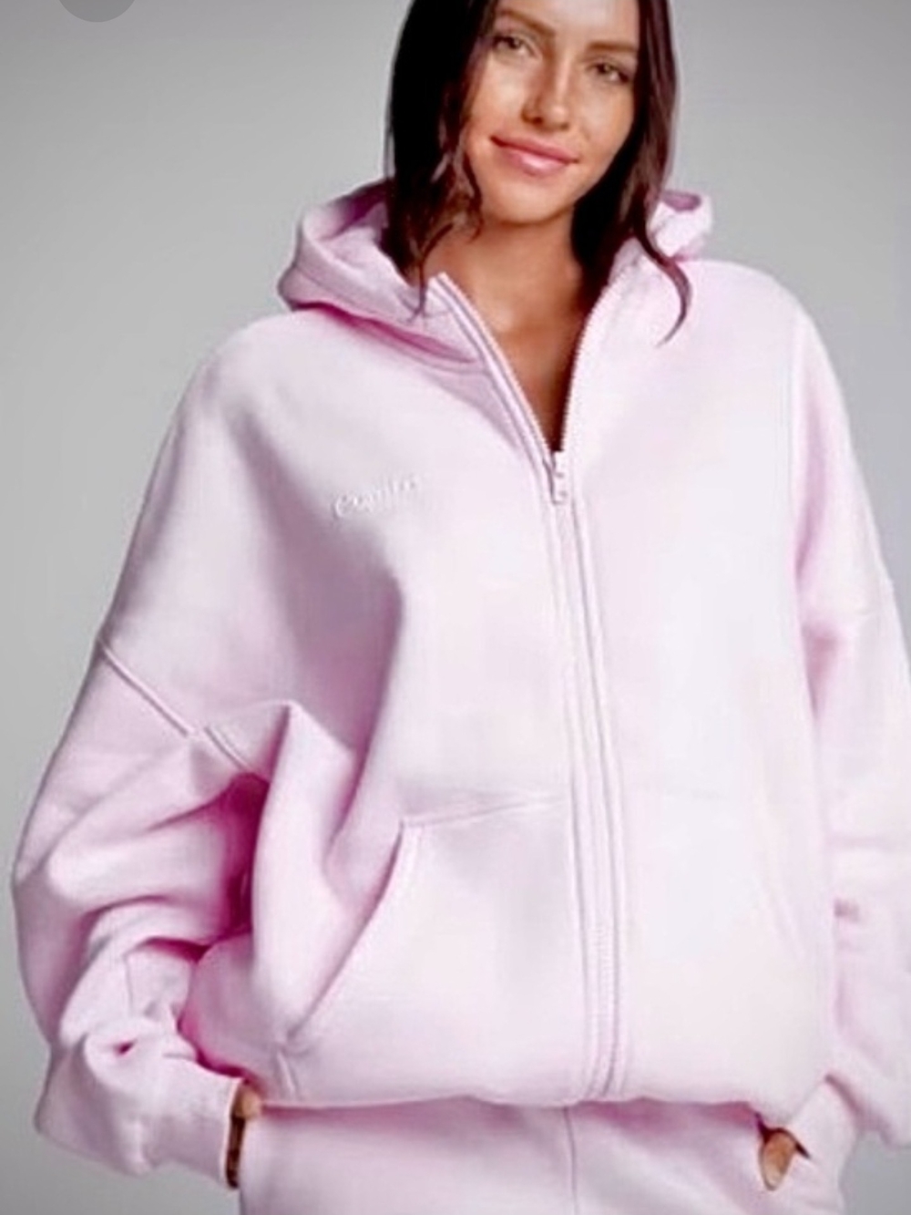 Comfrt Cloud Zip Hoodie Pale Pink Mega Oversized Soft NWT Small